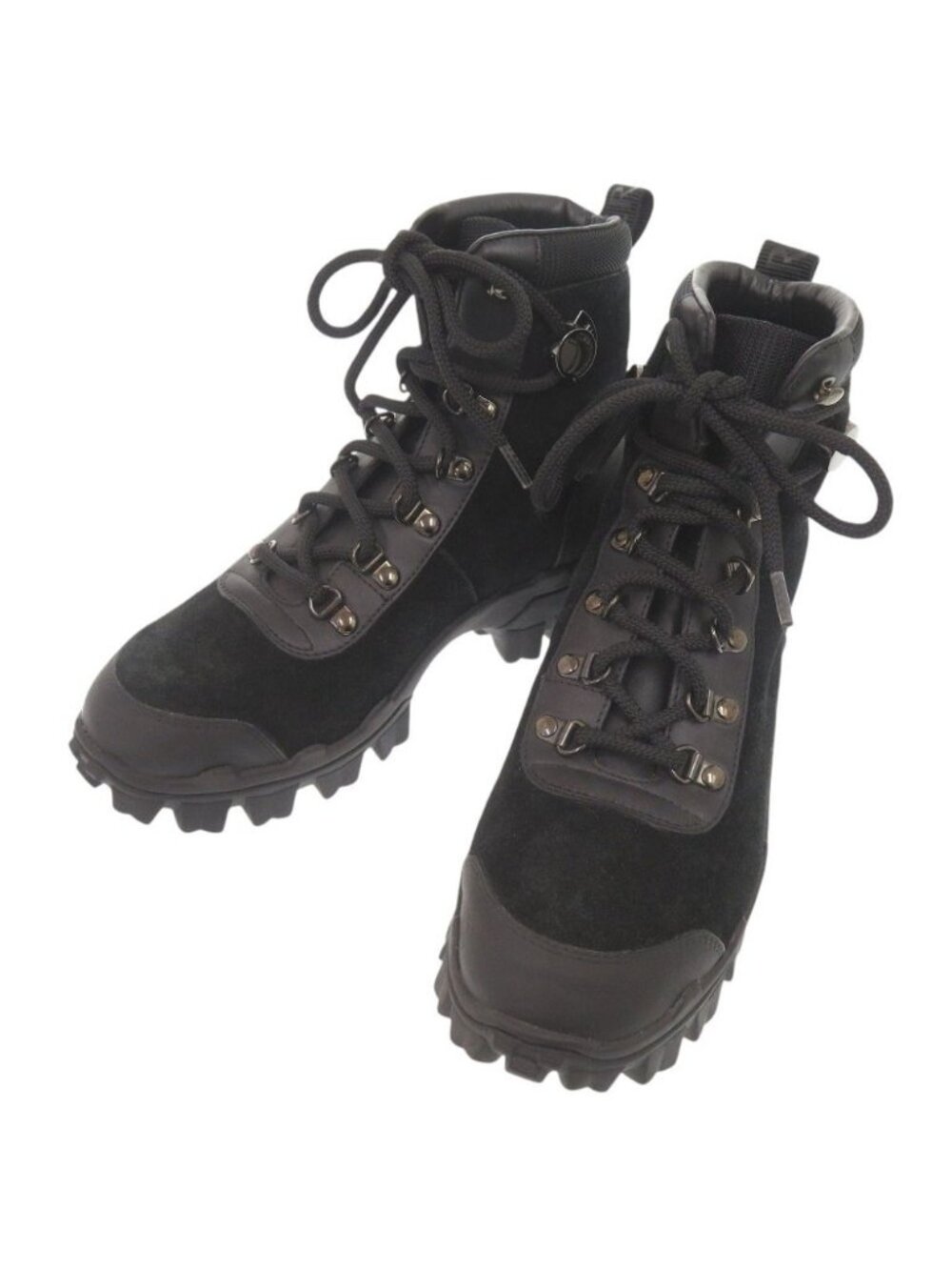 Moncler Helis Suede Leather Black Ankle Boots Hiking 35